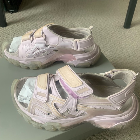 Balenciaga Track Touch Strap Sandals Lilac Lavender 38 - Picture 13 of 14